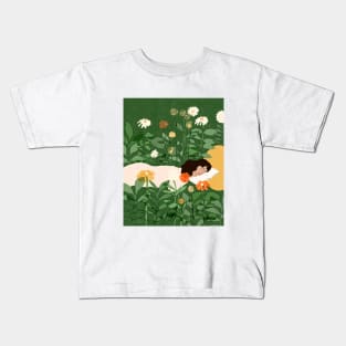 Books And Flower Fields Kids T-Shirt